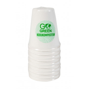 Gogreen kompostējami cukurniedru krūzes 250 ml, 10 gab.
