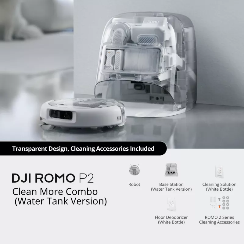 DJI ROMO P2 Clean More Combo robota putekļsūcējs