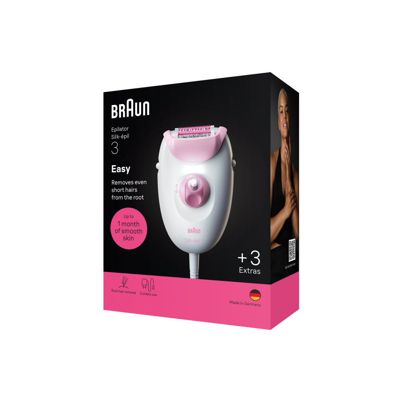 Braun Silk 3 SE3-033 epilators ar piederumiem