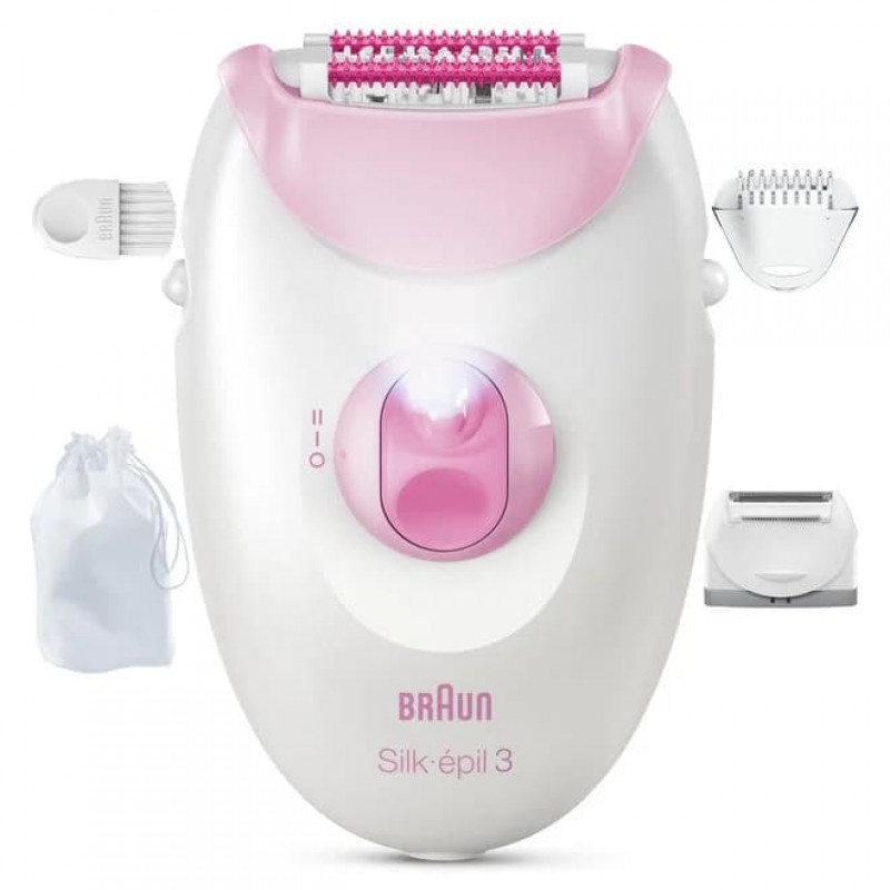 Braun Silk 3 SE3-033 epilators ar piederumiem