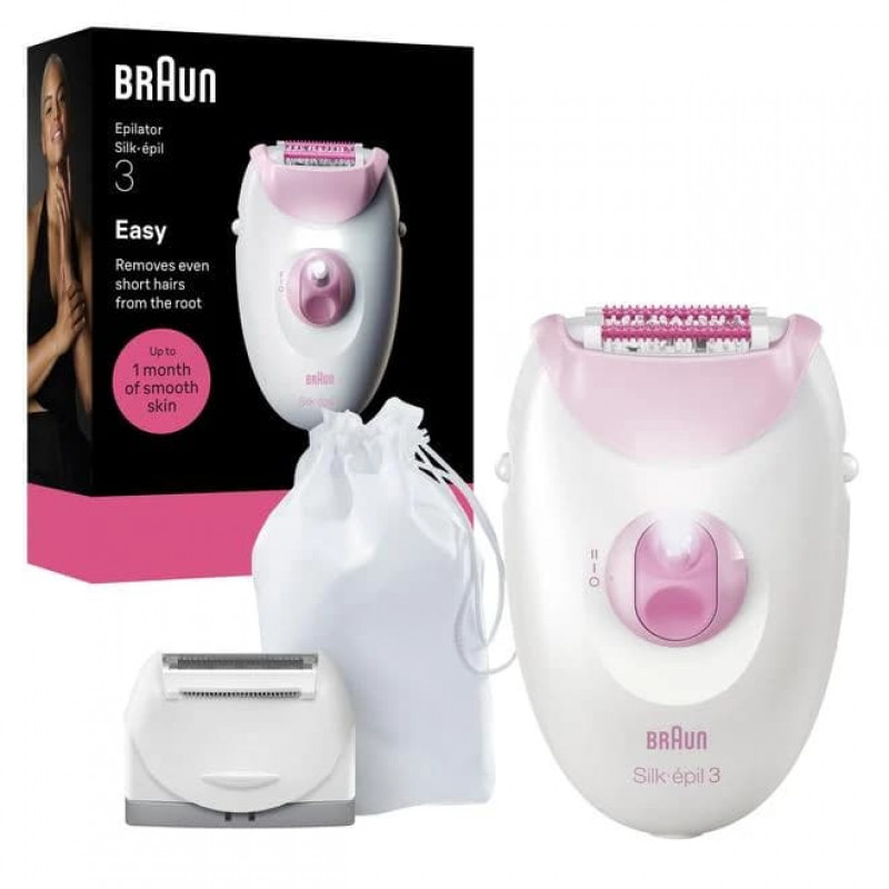 Braun Silk 3 SE3-033 epilators ar piederumiem