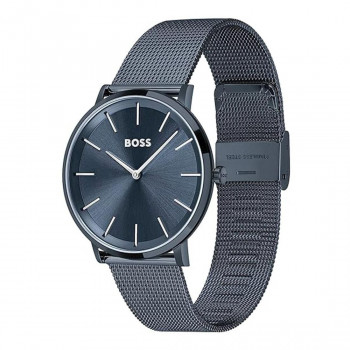 BOSS 1513827 vīriešu analogais kvarca pulkstenis, 37 mm, zils nerūsējošais tērauds