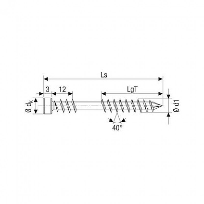 SPAX terases skrūves T25 A2 5x80, 100 gab.