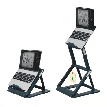 Leitz Ergo 2-in-1 sēdus-stāvus portatīvā datora statīvs, melns (65890089)