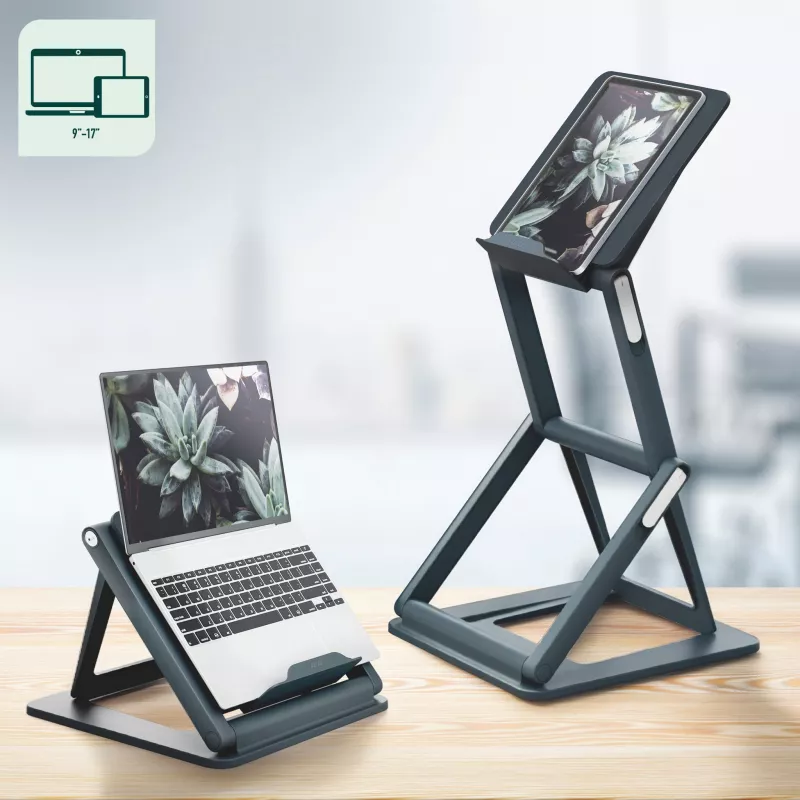 Leitz Ergo 2-in-1 sēdus-stāvus portatīvā datora statīvs, melns (65890089)