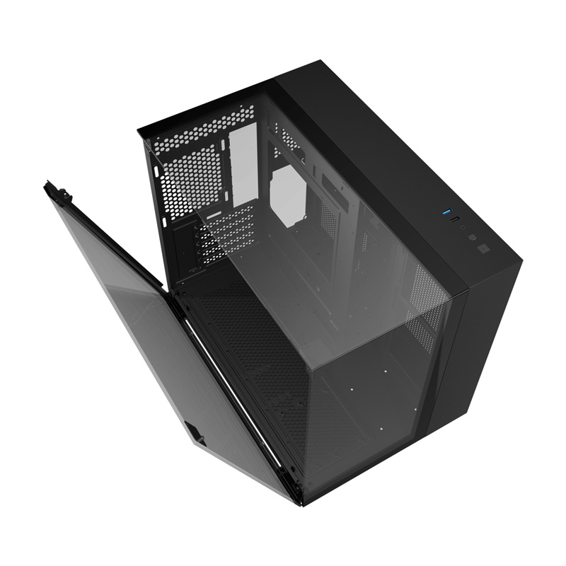 Darkflash TH285M Micro-ATX datora korpuss ar rūdītu stiklu, melns