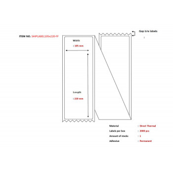 Piegādes etiķetes Capture 105 x 220 mm (SHIPLABEL105X220-FF)