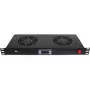 Getfort 1U statīva ventilatora panelis ar 2 ventilatoriem un termostatu (GF-FAN2TR)