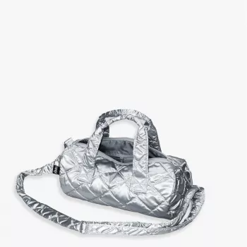 Nedēļas nogales soma LOQI Metallic – sudraba Puffy (vidēja)