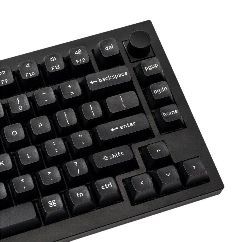 Keychron Double Shot KSA PBT pilna taustiņu vāciņu komplekts - White on Black (PBT-03)