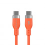Targus HyperJuice Flex silikona uzlādes kabelis USB-C – USB-C, USB 2.0, 1,5 m, oranžs (HJ4011OGGL)
