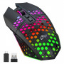 GameBox Gaming pele RGB 2.4GHz bezvadu pele ar dobās čaulas dizainu + USB uzlāde 1600 DPI melna