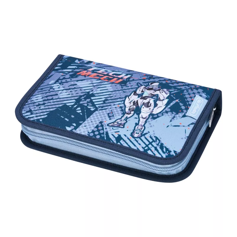 herlitz Tech Mech zīmuļu penālis, 31 daļu komplekts no poliestera, izmēri: (W)205 x (D)140 x (H)38 mm, 2 atloki