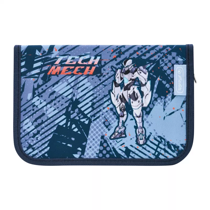 herlitz Tech Mech zīmuļu penālis, 31 daļu komplekts no poliestera, izmēri: (W)205 x (D)140 x (H)38 mm, 2 atloki
