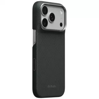 PITAKA Edge Case Argyle MagSafe vāciņš iPhone 18 Pro / 17 Pro, bazalta melns