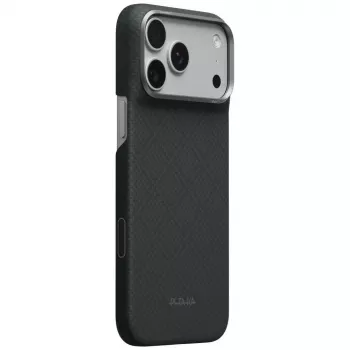 PITAKA Edge Case Argyle MagSafe vāciņš iPhone 18 Pro Max / 17 Pro Max, bazalta melns