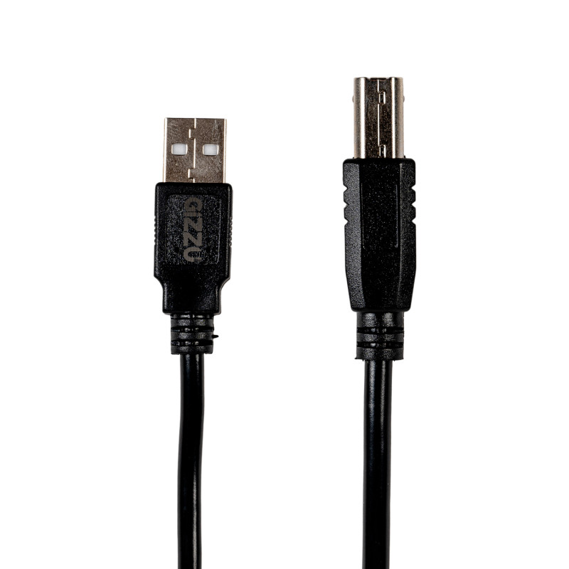 Gizzu USB 2.0 printera kabelis USB-A uz USB-B, 1,5 m, melns (GCPU2AB15)