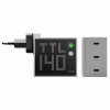 SHARGE Pixel 140 GaN lādētājs, 140W, 3x USB-C, punktmatricas displejs - pelēks