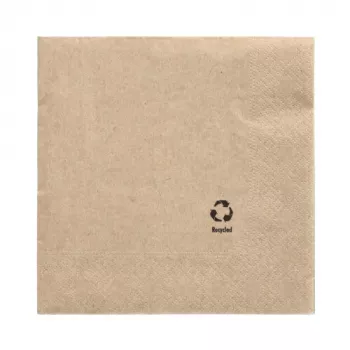 PAPSTAR pusdienu salvetes, 330 x 330 mm, 3 slāņu, dabīgas, 1/4 locījums, pārstrādāts papīrs, krāsains apdruka