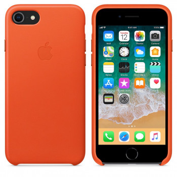Apple iPhone 7/8/SE (2020)/SE (2022) ādas maciņš, Bright Orange
