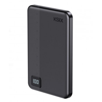 Ksix Powerbank Magslim 5000 mAh magnētiskais USB-C PD 20W ar digitālo displeju, melns