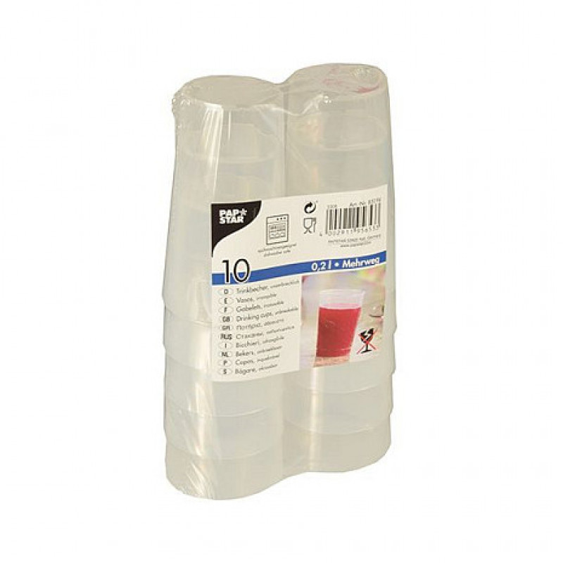 PAPSTAR atkārtoti lietojams dzeršanas krūms 6.5 cm 0.2 l caurspīdīgs