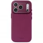 Decoded Leather Backcover - ādas vāciņš iPhone 18 Pro / 17 Pro, saderīgs ar MagSafe (aubergine)