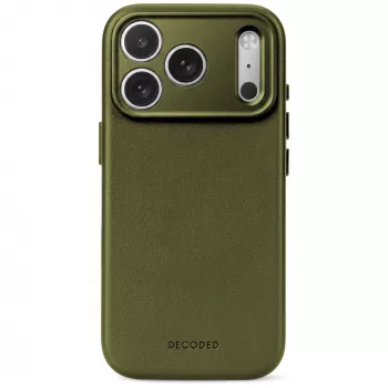 Decoded Leather Backcover - ādas apvalks iPhone 18 Pro Max / 17 Pro Max ar MagSafe saderību (sūnu zaļš)