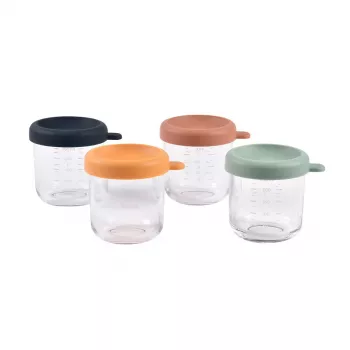 Beaba stikla burciņu komplekts ar vāku 4 x 250 ml Sunrise