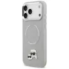Karl Lagerfeld Karl & Choupette Pins MagSafe vāciņš iPhone 17 Pro, pelēks