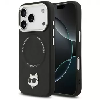 Vāciņš Karl Lagerfeld Choupette Pin MagSafe iPhone 17 Pro Max melns