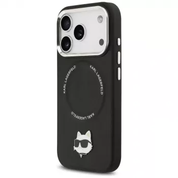 Vāciņš Karl Lagerfeld Choupette Pin MagSafe iPhone 17 Pro Max melns