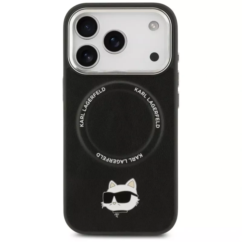 Vāciņš Karl Lagerfeld Choupette Pin MagSafe iPhone 17 Pro Max melns