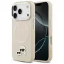Karl Lagerfeld Karl & Choupette Pins MagSafe vāciņš iPhone 17 Pro Max, bēšs