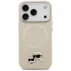 Vāciņš Karl Lagerfeld Karl & Choupette Pins MagSafe iPhone 17 Pro bēšā krāsā