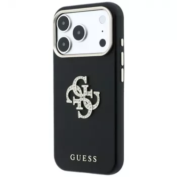 Guess Smooth & Big Strass Logo vāciņš iPhone 18 Pro / 17 Pro, melns