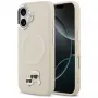Karl Lagerfeld Karl & Choupette Pins MagSafe vāciņš iPhone 17, bēšā krāsā