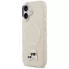 Karl Lagerfeld Karl & Choupette Pins MagSafe vāciņš iPhone 17, bēšā krāsā