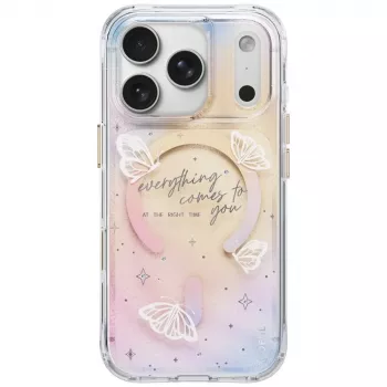 UNIQ Coehl Ellie maciņš iPhone 18 Pro / 17 Pro ar magnētisko uzlādi, Prism Bloom