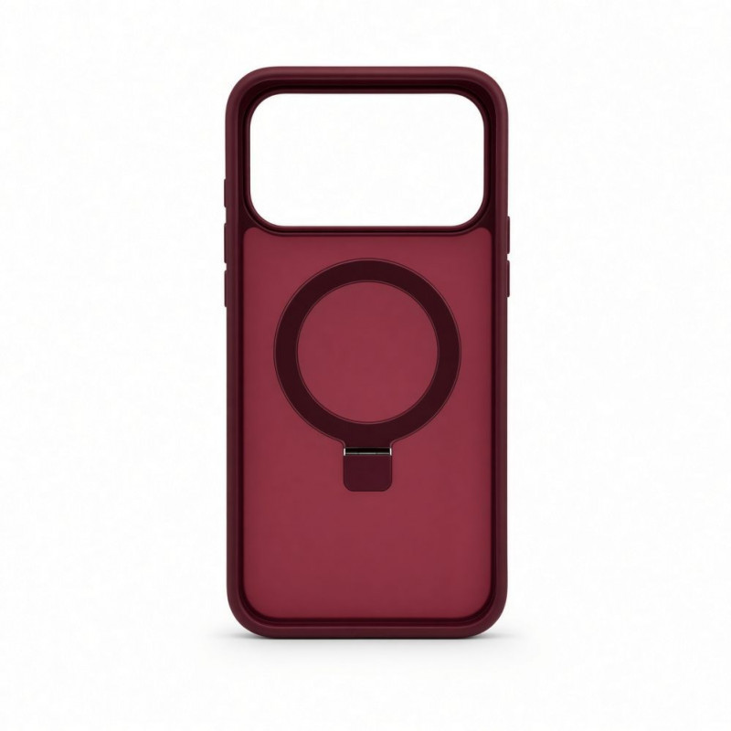 Evelatus Shield vāciņš ar MagSafe un statīvu Apple iPhone 18 Pro Max, matēts gredzens, bordo