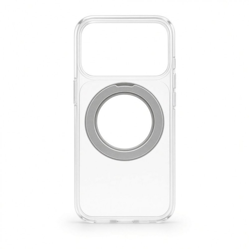 Evelatus Hybrid MagSafe vāciņš ar 360 metāla statīvu Apple iPhone 18 Pro, PC+TPU, caurspīdīgs