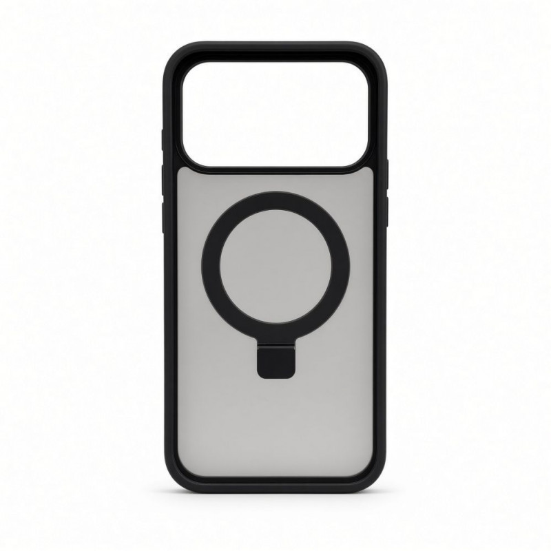 Evelatus Shield vāciņš ar MagSafe un statīvu Apple iPhone 18 Pro, matēts gredzens, melns