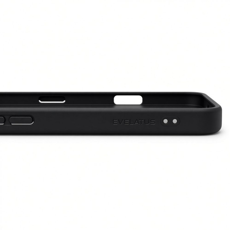 Evelatus Shield vāciņš ar MagSafe un statīvu Apple iPhone 18 Pro, matēts gredzens, melns