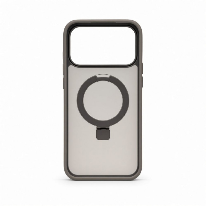 Evelatus Shield vāciņš ar MagSafe un statīvu Apple iPhone 18 Pro, matēts gredzens, dūmu pelēks