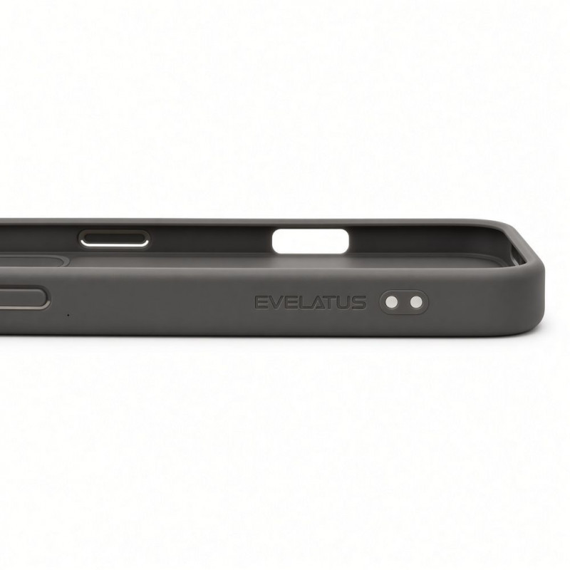 Evelatus Shield vāciņš ar MagSafe un statīvu Apple iPhone 18 Pro, matēts gredzens, dūmu pelēks