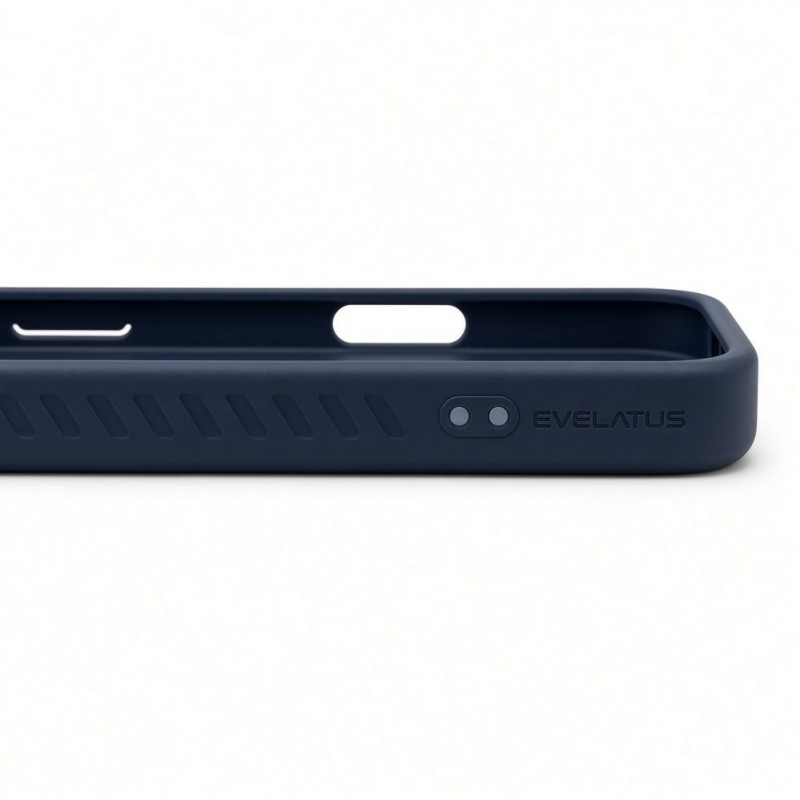 Evelatus gumijas pārklājuma MagSafe maciņš ar statīvu Apple iPhone 18 Pro, tumši zilā krāsā