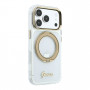 Guess HC MagSafe IML Ring Stand 360 Script Metal Logo vāciņš Apple iPhone 18 Pro, caurspīdīgs
