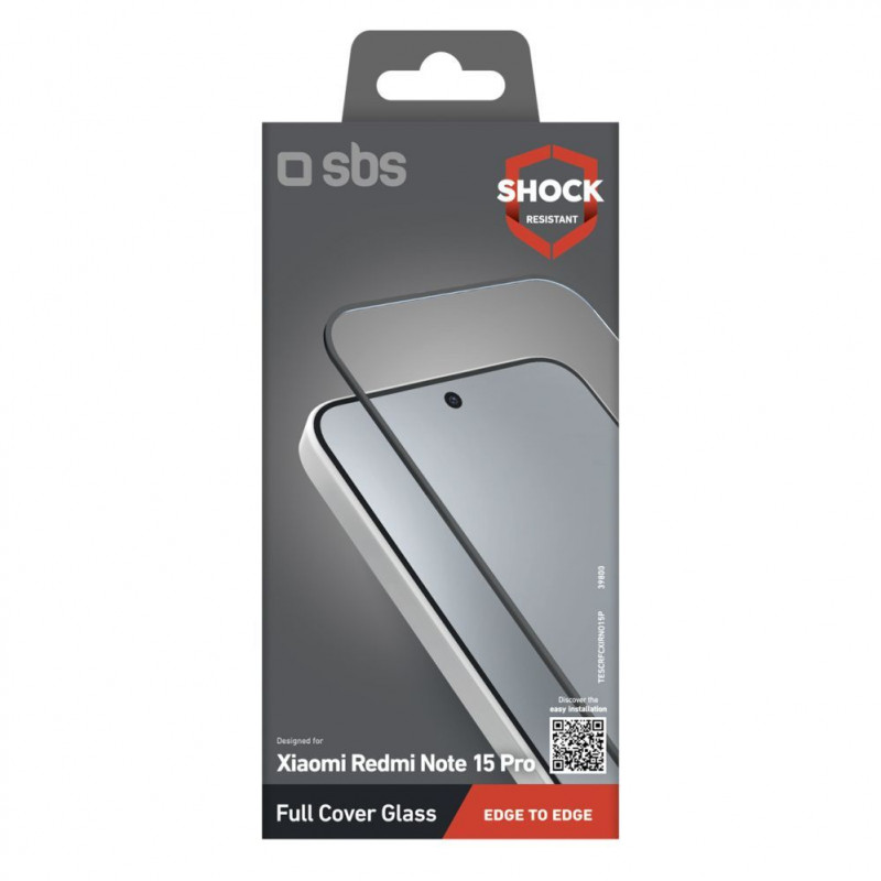 SBS Full Cover rūdīts aizsargstikls Xiaomi Redmi Note 15 Pro