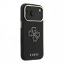 Guess SW graudainas PU un liela sveķu logotipa futrālis Apple iPhone 18 Pro, melns