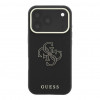 Guess SW graudainas PU un liela sveķu logotipa futrālis Apple iPhone 18 Pro, melns